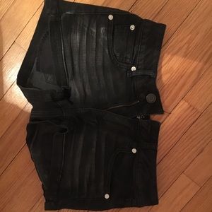Super stretch black jean shorts